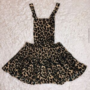 cheetah leopard Pleated Skirt Overalls Playsuit Pinafore
